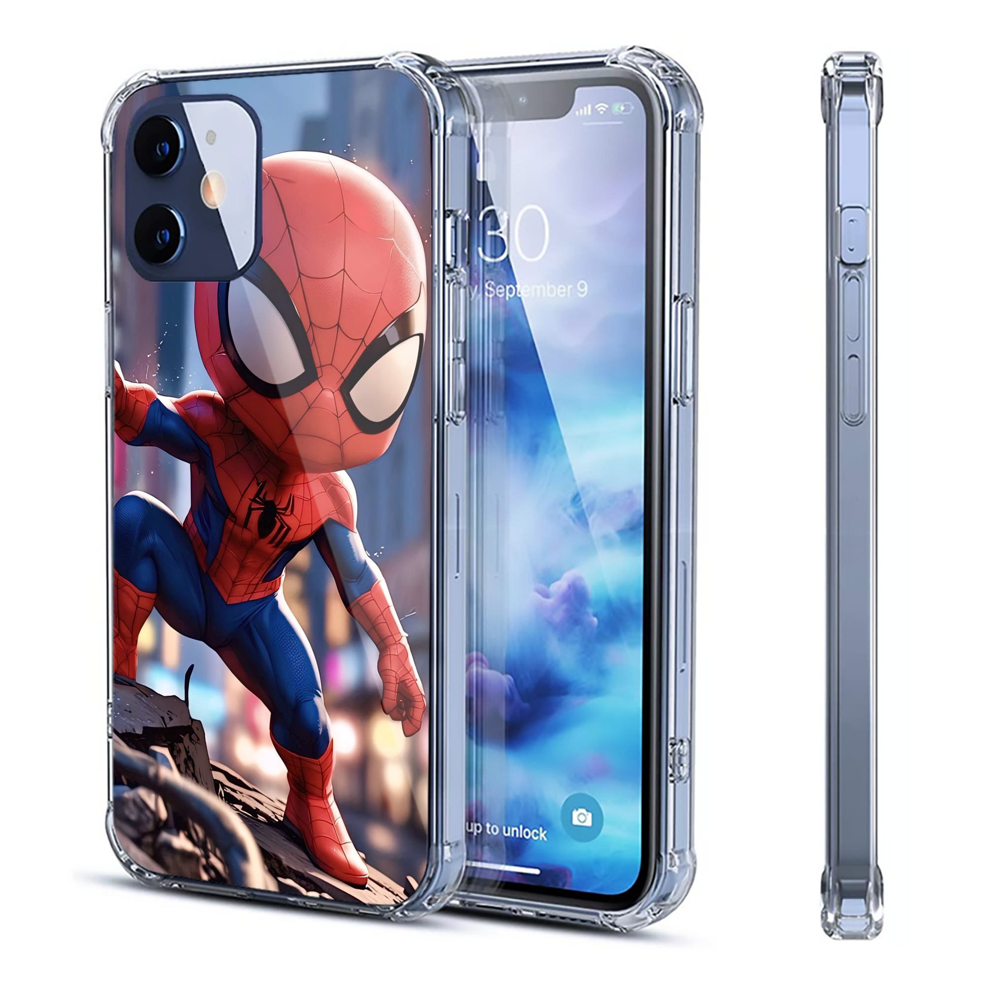 （画像用） Spider Man スパイダーマン 【iPhone 12シリーズ対応】透明スマホケース（クリアソフトケース）